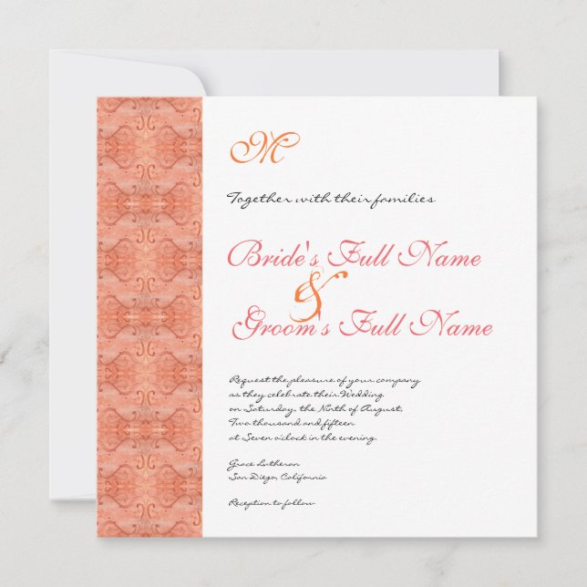 Paraíso Moderno Flor 1, Invitación a la Boda (Anverso)