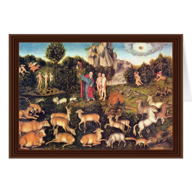 Paraíso por Cranach D. Ä. Lucas (la mejor calidad) (Anverso (Horizontal))