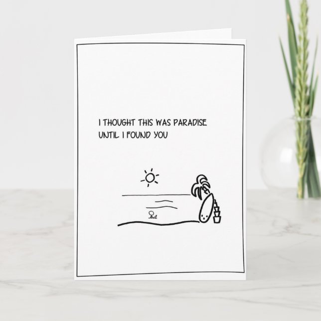'Paraíso' - Tarjeta de San Valentín de surf (Anverso)