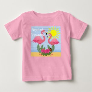 Paraíso Tropical Flamingo Rosa - Bebé Fino Jersey