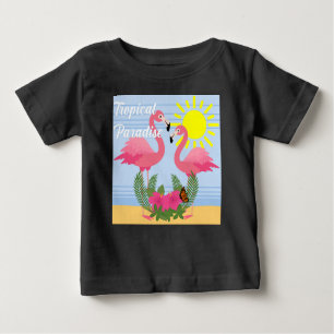 Paraíso Tropical Flamingo Rosa - Bebé Fino Jersey