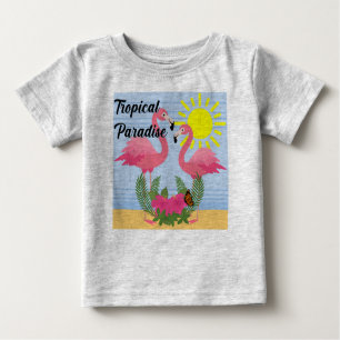 Paraíso Tropical Flamingo Rosa - Bebé Fino Jersey