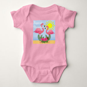 Paraíso tropical Flamingo rosa - Cuerpo de Jersey 