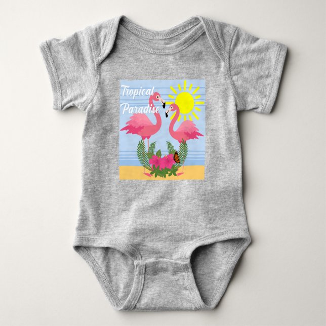 Paraíso tropical Flamingo rosa - Cuerpo de Jersey  (Anverso)