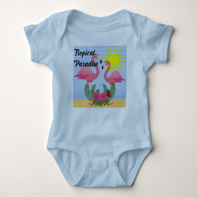 Paraíso tropical Flamingo rosa - Cuerpo de Jersey  (Anverso)