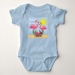 Paraíso tropical Flamingo rosa - Cuerpo de Jersey