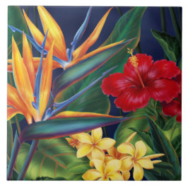 Paraíso tropical Hawái Baldosas y Trivetos Florale