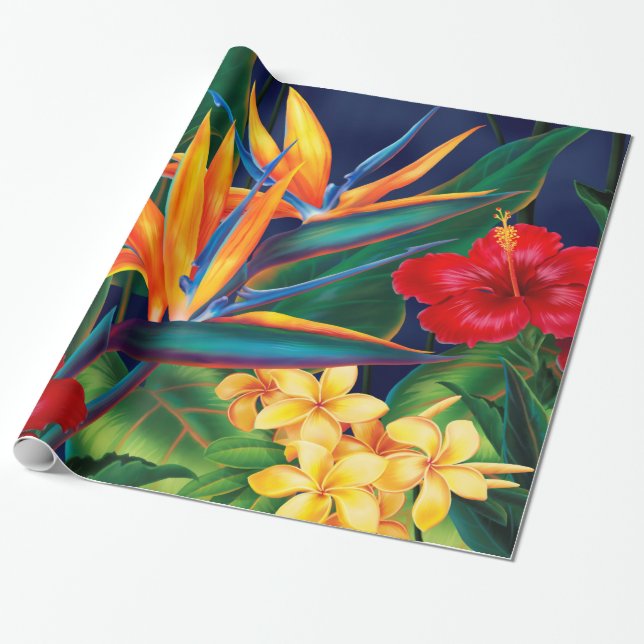 Paraíso tropical Papel de envolvimiento floral haw (Desenrollado)