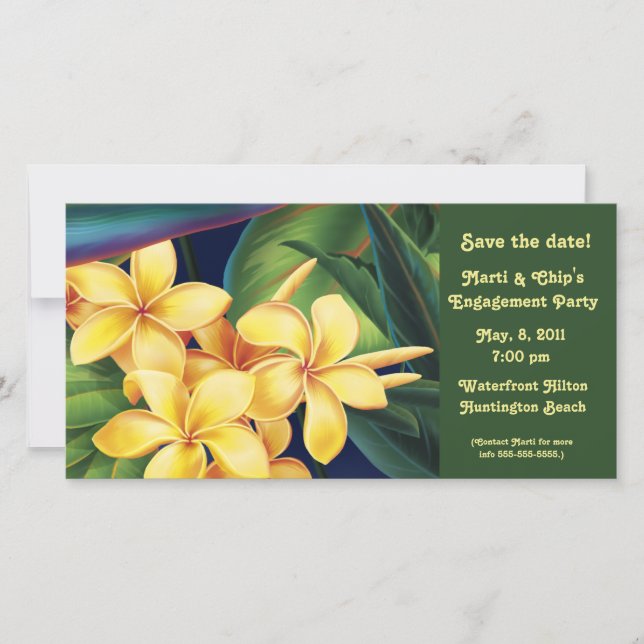 Paraíso tropical Plumeria Invitación y tarjeta de  (Anverso)
