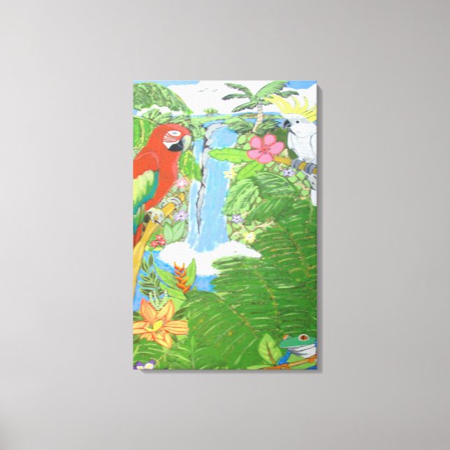 Paraíso tropical sobre lienzo con opciones (Anverso)