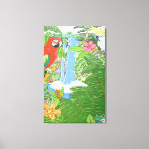 Paraíso tropical sobre lienzo con opciones