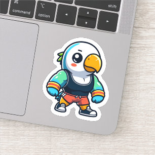 Parakeet Gym Bro Pegatina