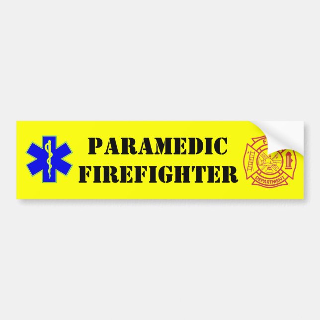 PARAMEDIC-FIREFIGHTER - pegatina para el (Frente)
