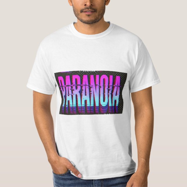 "Paranoia" de camiseta - Diseño Glitch Psichedelic (Anverso)