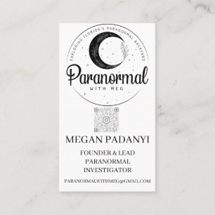 Paranormal con tarjetas de visita de Meg sin foto