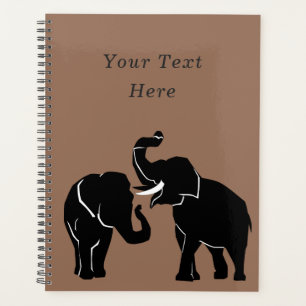Parar elefante planificador con texto y color Pers