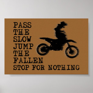 Parar Por Nada Moto Cross Poster Señal