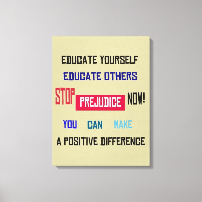 Parar Prejuicio Lienzo Envuelto (Anverso)