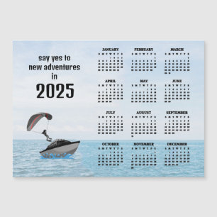Parasailing Design 2025 Calendar Magnetic Card