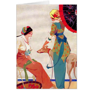 Parasoles y galgo de las mujeres
