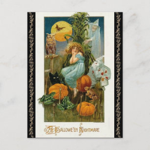 Parche antiguo de calabaza de moda, postal de Hall