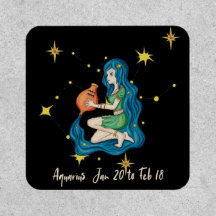 Parche Aquarius con Woman & Stars en negro