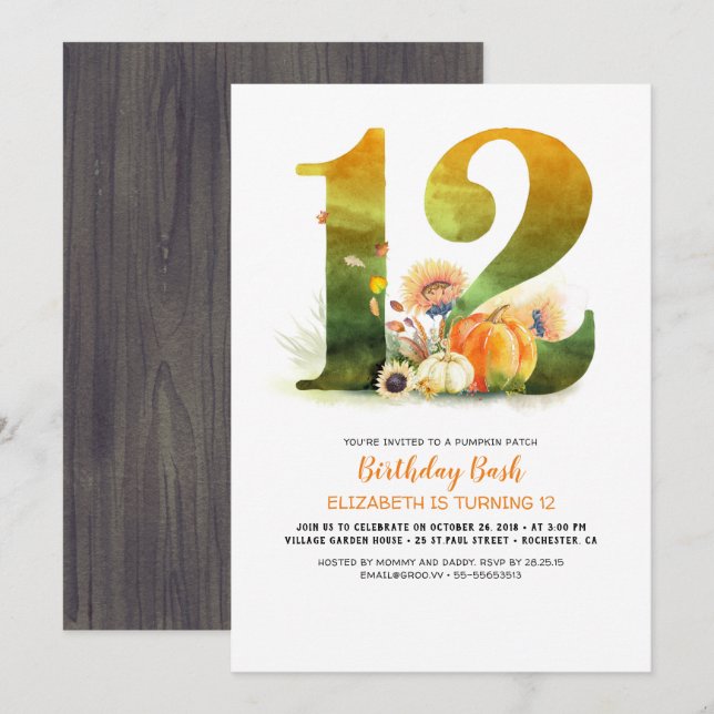 Parche de calabaza 12 Invitación a la caída de la  (Anverso / Reverso)