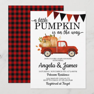 Parche de calabaza de invitaciones de Baby Shower 