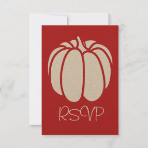 Parche de calabaza en la tarjeta RSVP de cereza