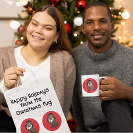 Parche de codo de hobo de perro de pug de Pegatina