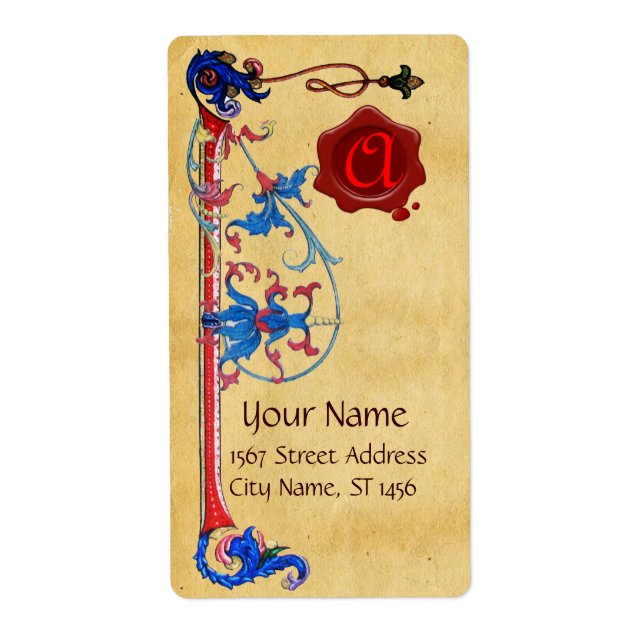 PARCHE DE FLORENTINA ANTIGUO MONOGRAMA DE SELLO DE (Frente)