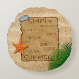Parche sobre fondo de arena - Almohada redonda
