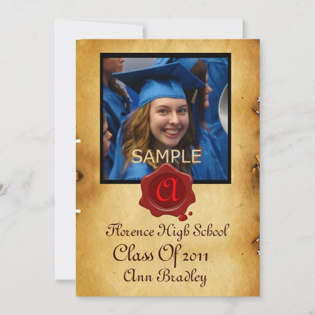 PARCHMENT DE PLANTILLA DE FOTO DE GRADUACIÓN, sell (Anverso)