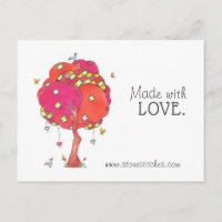 Parchwork hecho con tarjeta de publicidad de amor