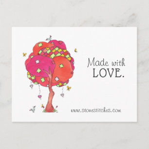 Parchwork hecho con tarjeta de publicidad de amor