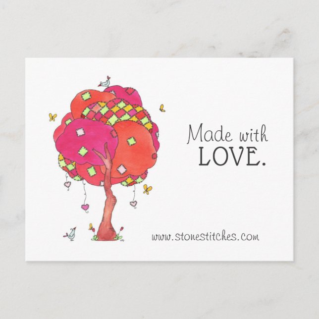 Parchwork hecho con tarjeta de publicidad de amor (Anverso)