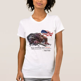 Pare el alimentar de la hembra de la camiseta de