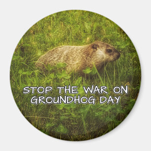 Pare la guerra en el imán del día de la marmota