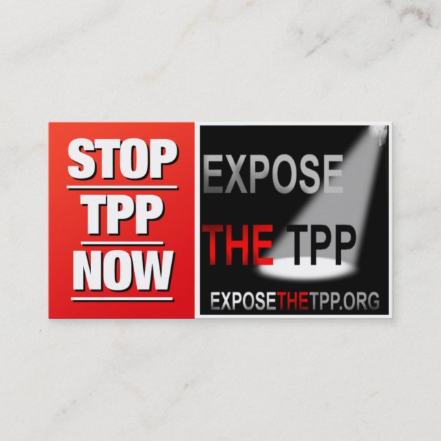 PARE las tarjetas de visita de TPP (Anverso)