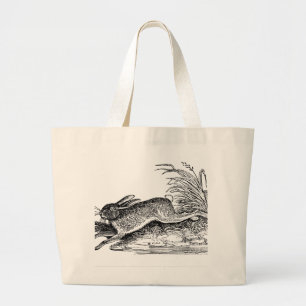 Pare o conejo antiguo en la bolsa Tote