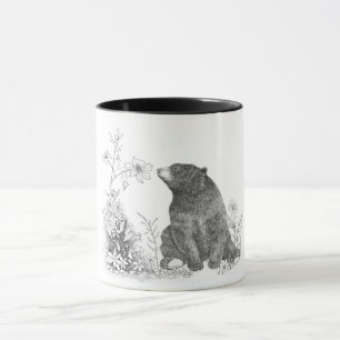 Pare y huela la taza de las flores