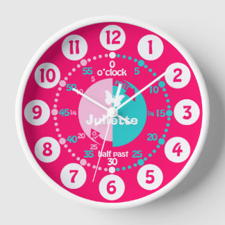 Pared Chicas aprenden a decir hora reloj de nombres acuá