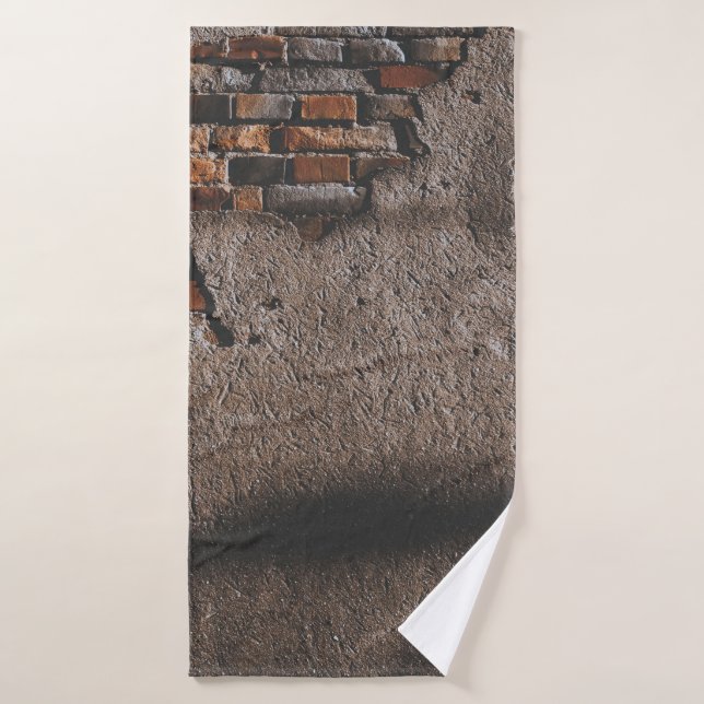 Pared con ladrillos rotos (Toalla de baño)