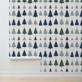 Pared de acento palo y pelado de pinos de bosques