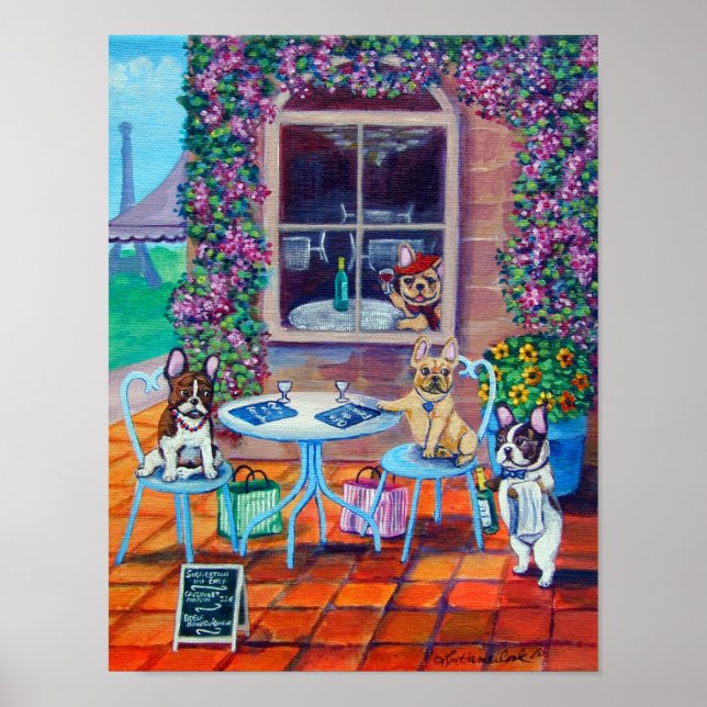 Pared de arte de Bulldog francés (Frente)