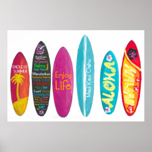 Pared de arte de Surfboard Aloha