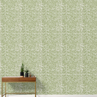 Pared de Hojas de Bambú Verde Botánico Tropical Na