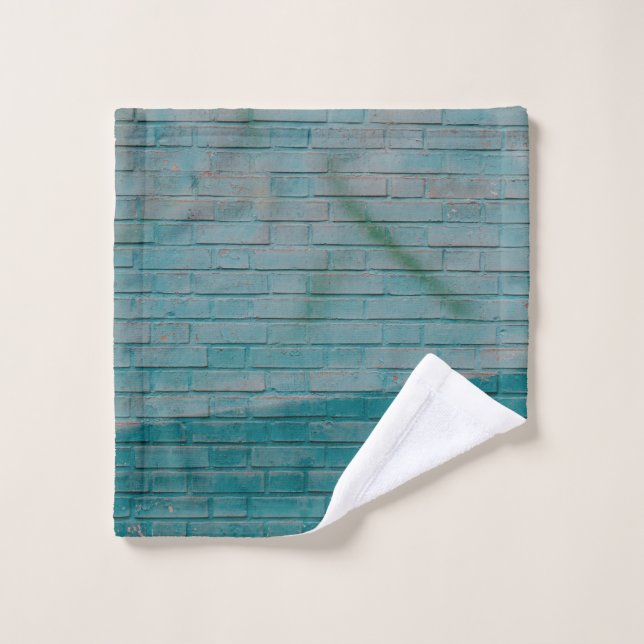 Pared de ladrillo azul y blanco (Toallita)