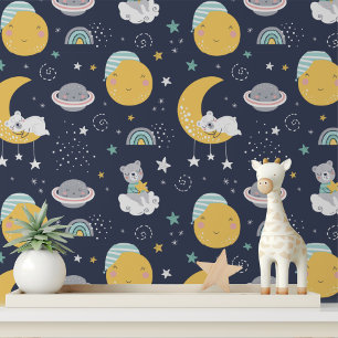 Pared de vivero de estrellas de la luna del pequeñ