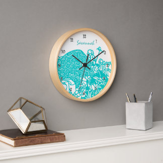 Pared Reloj de Aqua personalizado de cualquier color
